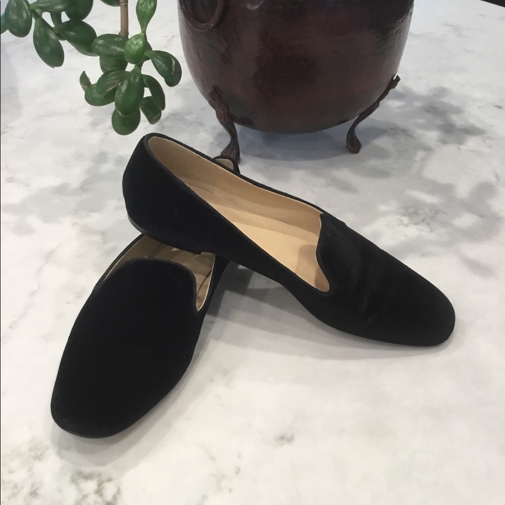 Black velvet J Crew Loafers